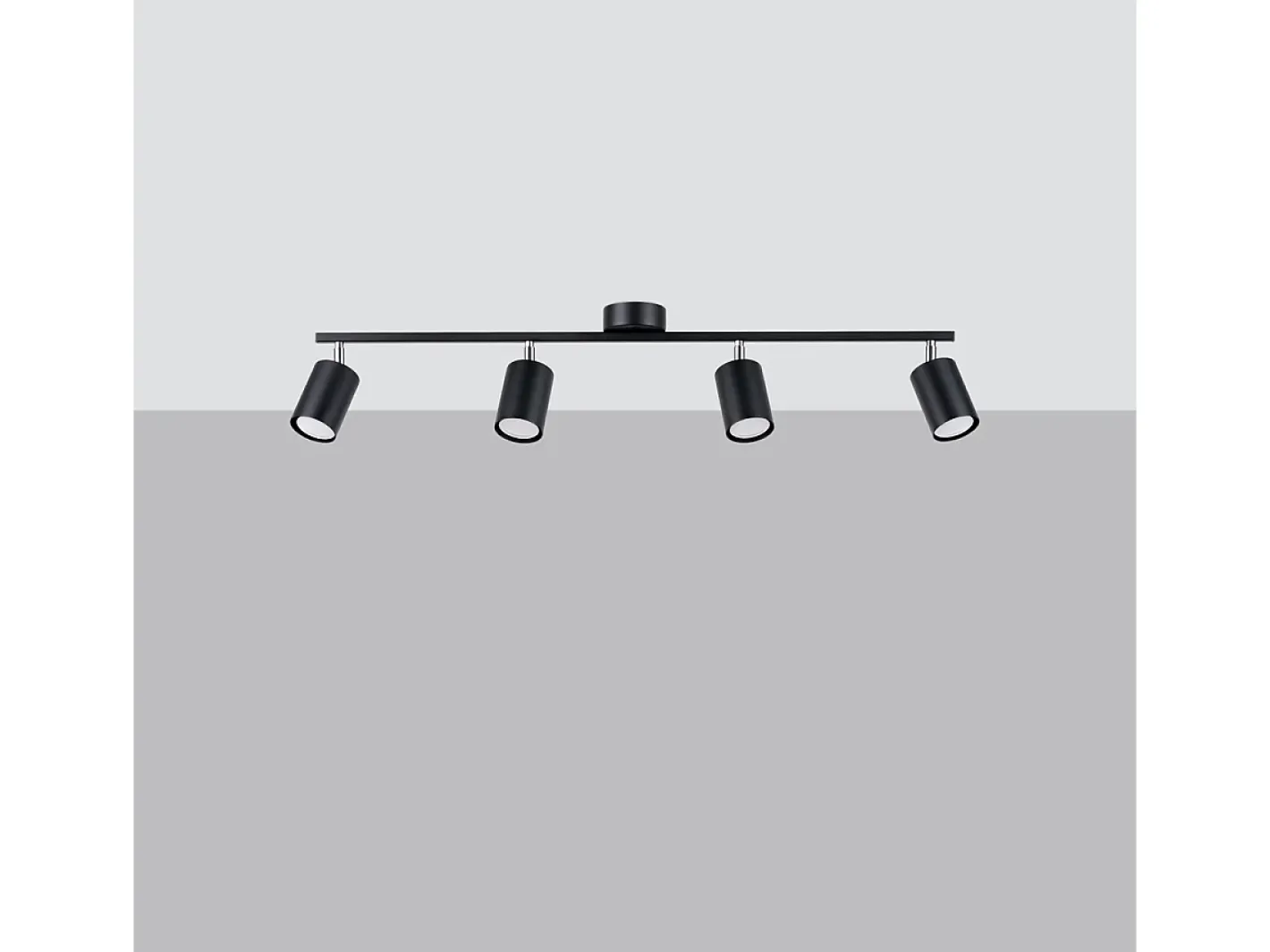 New Sollux Lighting Lámparas de techo Torim moderno de acero - 4 fuentes luminosas 3000K - L.100 x A.20 cm - Negro