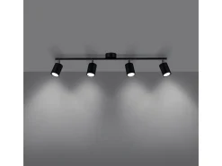 Sollux Lighting Plafón-Lámparas de techo Torim moderno de acero - 4 fuentes luminosas 4000K - L.100 x A.20 cm - Negro