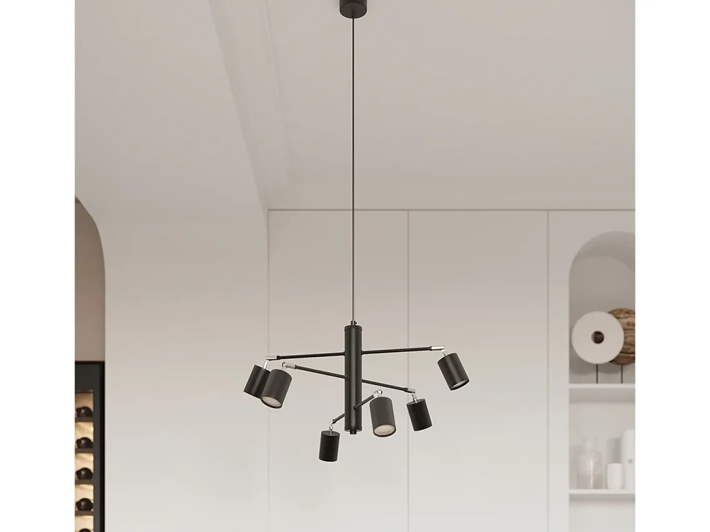 Sollux Lighting Lámparas de techo Torim moderno de acero - 6 fuentes luminosas 3000K - L.135 x A.20 cm - Negro Online