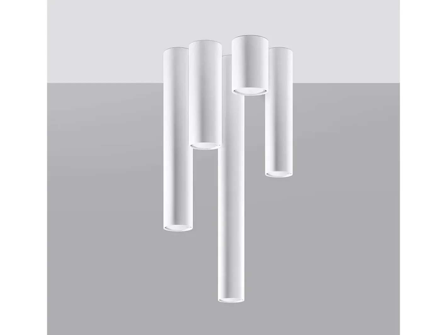 Sollux Lighting Plafón-Lámparas de techo Toris moderno de acero - 1 fuentes luminosas 4000K - L.6 x A.60 cm - Blanco