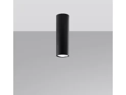 Sollux Lighting Plafón-Lámparas de techo Toris moderno de acero - 1 fuentes luminosas 3000K - L.6 x A.20 cm - Negro