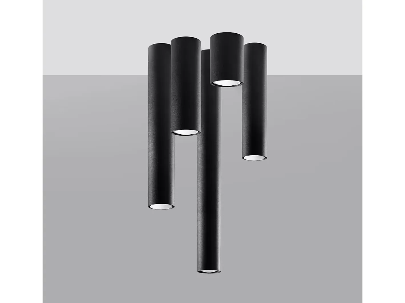 Sollux Lighting Lámparas de techo Toris moderno de acero - 1 fuentes luminosas 4000K - L.6 x A.40 cm - Negro