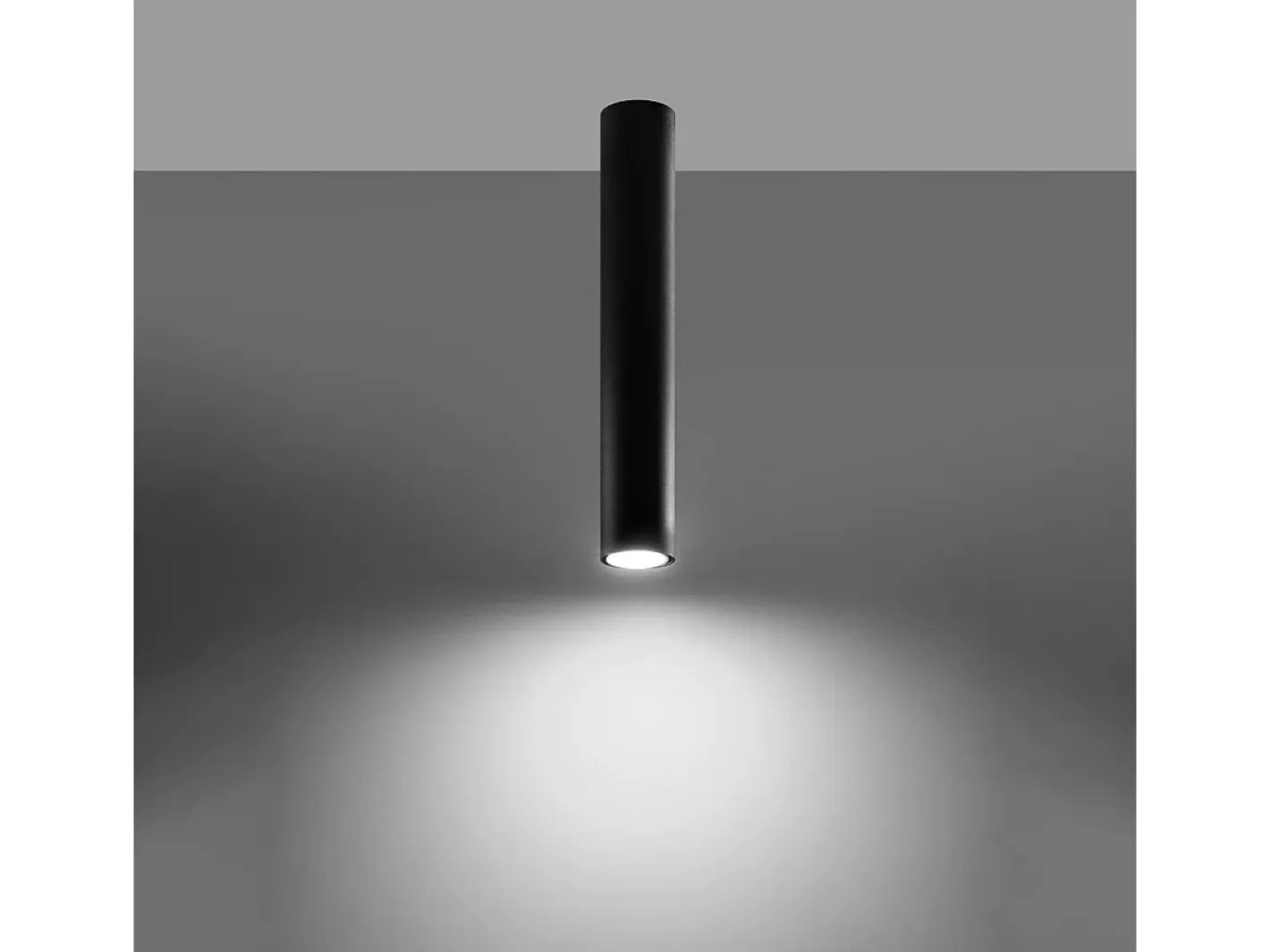 Sollux Lighting Lámparas de techo Toris moderno de acero - 1 fuentes luminosas 4000K - L.6 x A.40 cm - Negro