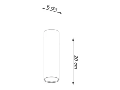 New Sollux Lighting Lámparas de techo Toris moderno de acero - 1 fuentes luminosas 3000K - L.6 x A.20 cm - Blanco