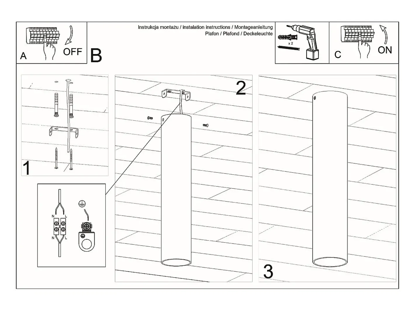 Sollux Lighting Lámparas de techo Toris moderno de acero - 1 fuentes luminosas 4000K - L.6 x A.30 cm - Blanco Outlet