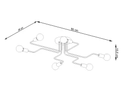 Sollux Lighting Plafón-Lámparas De Techo Vector Industrial De Acero - 6 Fuentes Luminosas - L.80 X A.15,5 Cm - Negro
