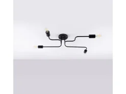 Sollux Lighting Plafón-Lámparas De Techo Vector Industrial De Acero - 4 Fuentes Luminosas - L.78 X A.15,5 Cm - Negro