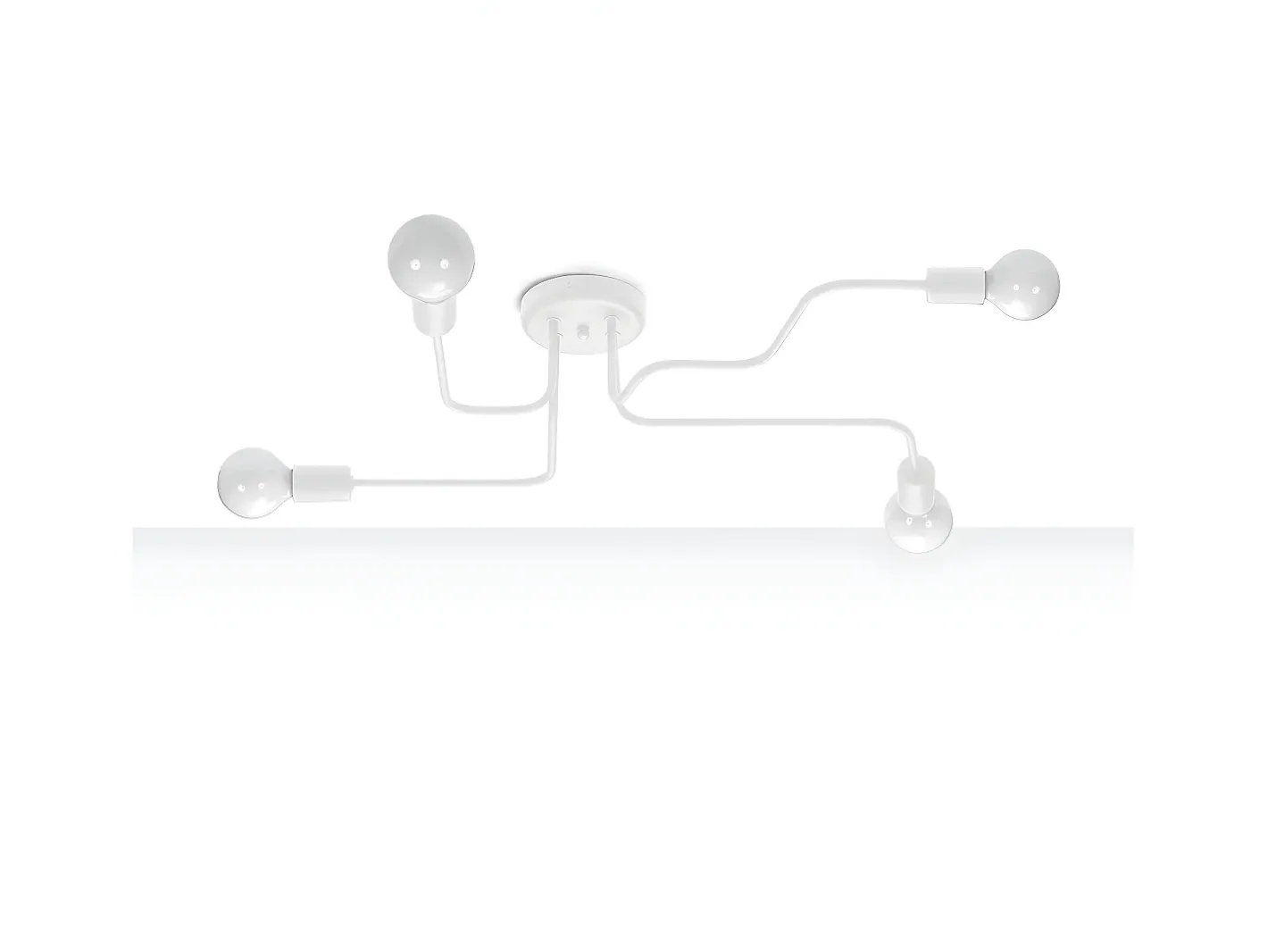 Sollux Lighting Lámparas De Techo Vector Industrial De Acero - 4 Fuentes Luminosas - L.78 X A.15,5 Cm - Blanco