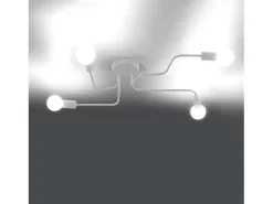 Sollux Lighting Lámparas De Techo Vector Industrial De Acero - 4 Fuentes Luminosas - L.78 X A.15,5 Cm - Blanco