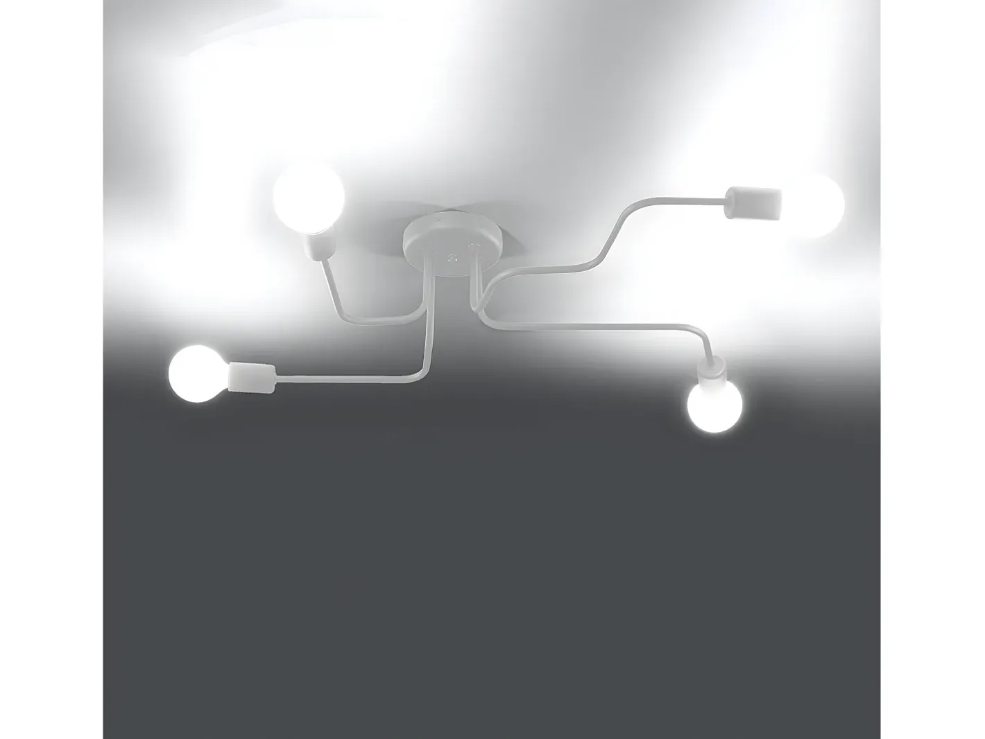 Sollux Lighting Lámparas De Techo Vector Industrial De Acero - 4 Fuentes Luminosas - L.78 X A.15,5 Cm - Blanco