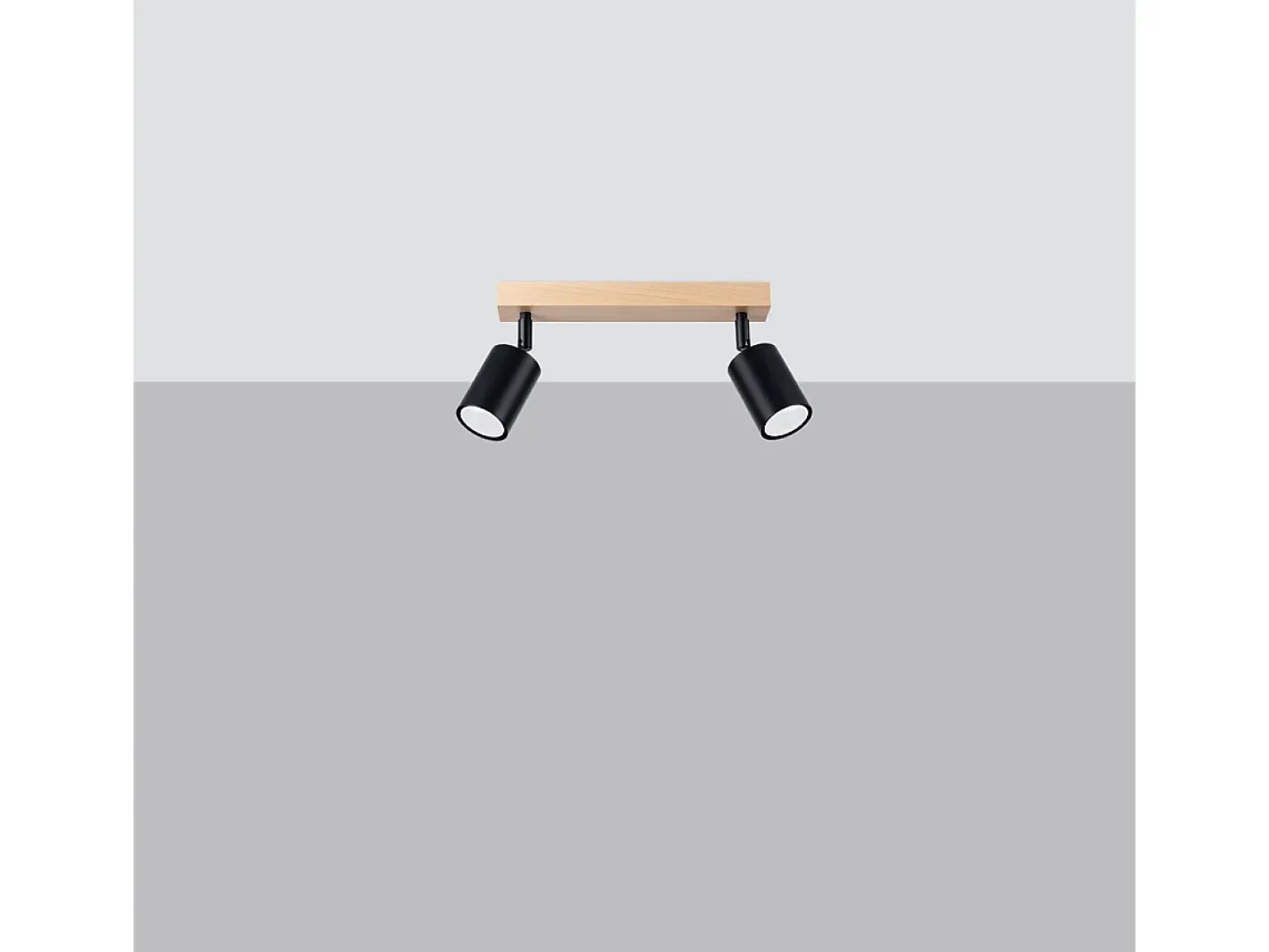 Sollux Lighting Lámparas De Techo Verdo Moderno De Acero/Madera - 2 Fuentes Luminosas - L.46 X A.17,5 Cm - Madera Negra Negro Sale