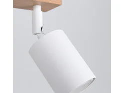 Sollux Lighting Plafón-Lámparas De Techo Verdo Moderno De Acero/Madera - 3 Fuentes Luminosas - L.61 X A.17,5 Cm - Madera Blanca Blanco
