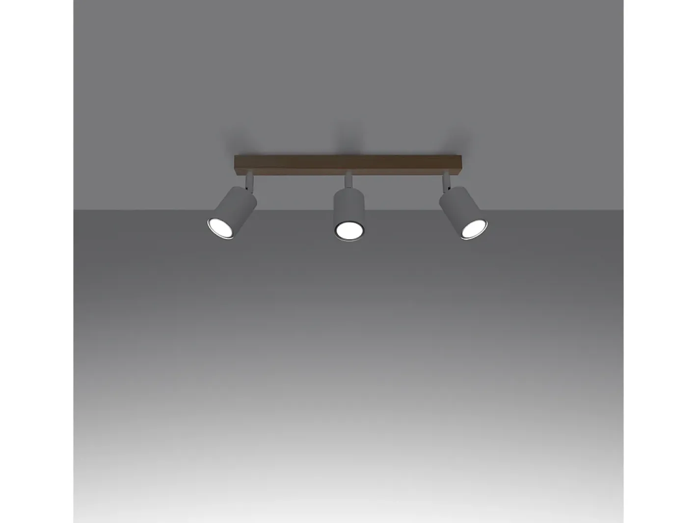 Sollux Lighting Plafón-Lámparas De Techo Verdo Moderno De Acero/Madera - 3 Fuentes Luminosas - L.61 X A.17,5 Cm - Madera Blanca Blanco