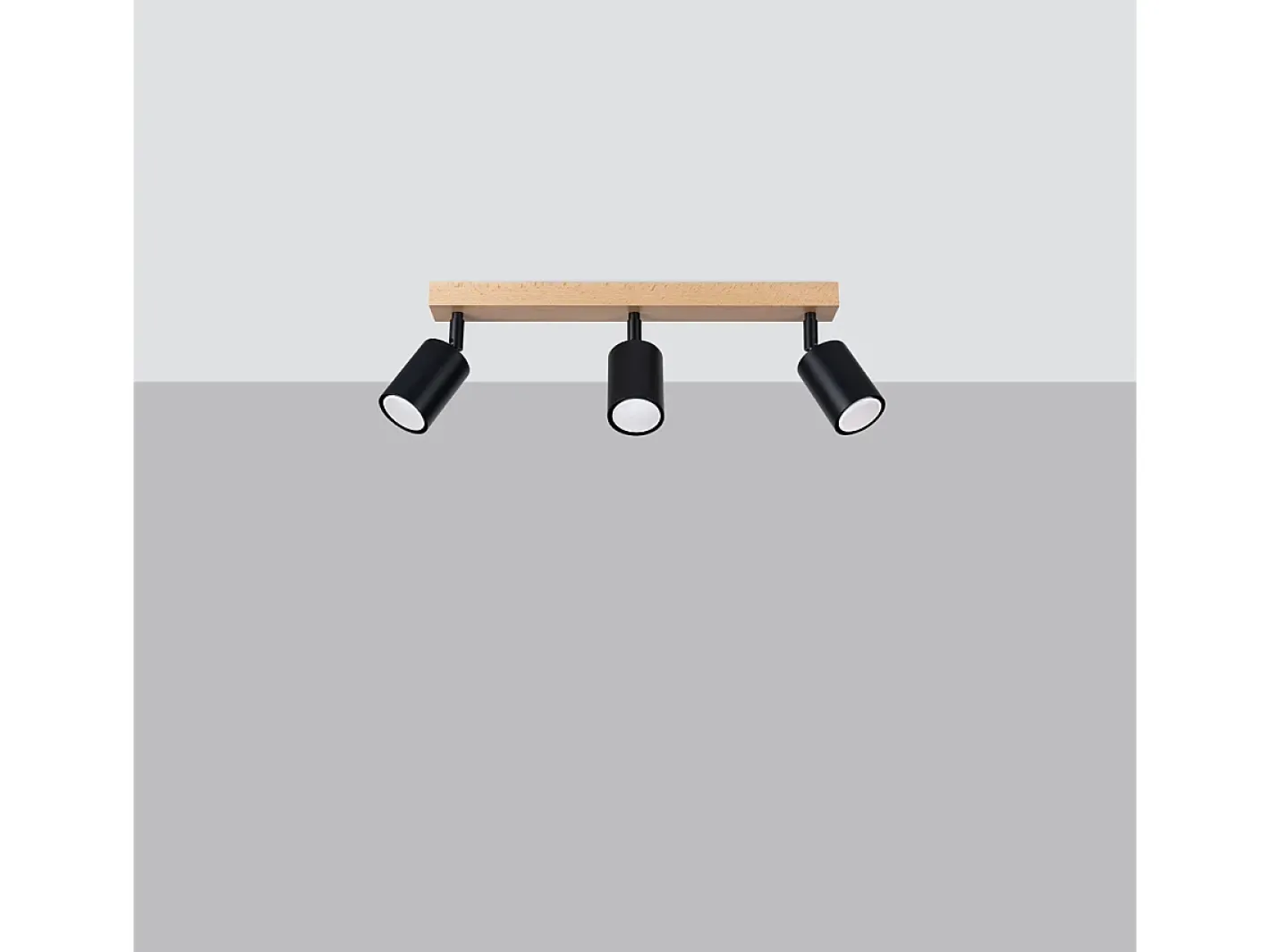Sollux Lighting Plafón-Lámparas De Techo Verdo Moderno De Acero/Madera - 3 Fuentes Luminosas - L.61 X A.17,5 Cm - Madera Negra Negro