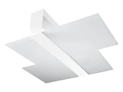 Sollux Lighting Plafón-Lámparas de techo Verre moderno de acero/vidrio - 2 fuentes luminosas 4000K - L.65 x A.11 cm - Blanco