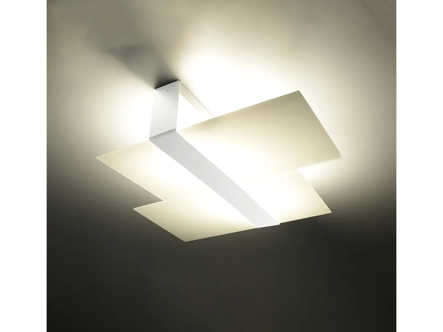 Sollux Lighting Plafón-Lámparas de techo Verre moderno de acero/vidrio - 2 fuentes luminosas 4000K - L.65 x A.11 cm - Blanco