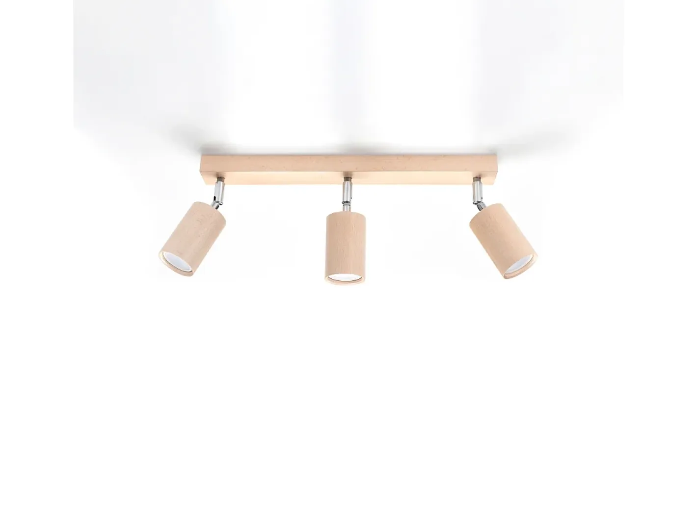 Sollux Lighting Plafón-Lámparas de techo Vorix escandinavo de madera - 3 fuentes luminosas 3000K - L.45 x A.20 cm - madera natural Color natural claro