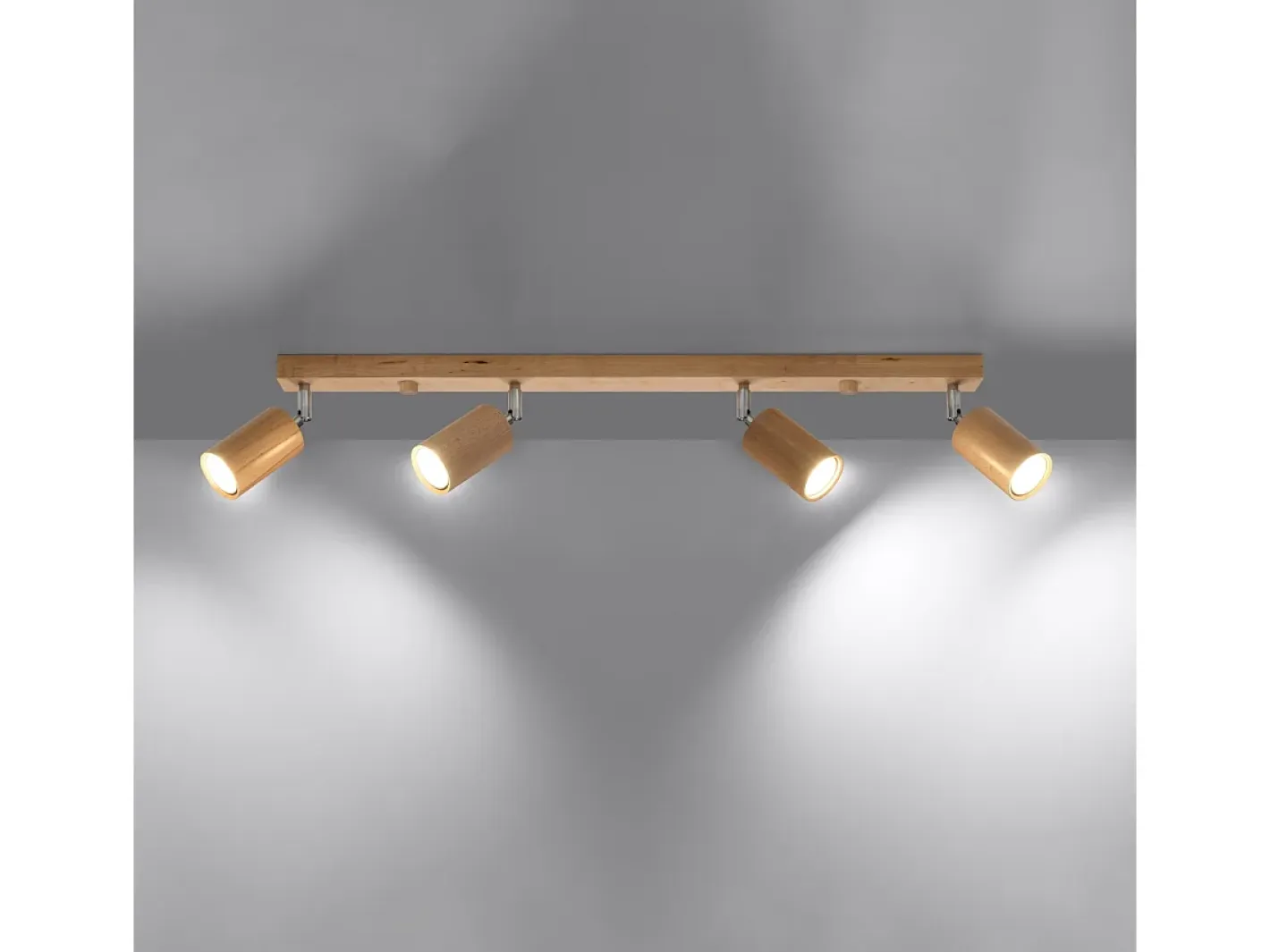 Best Sollux Lighting Lámparas de techo Vorix escandinavo de madera - 4 fuentes luminosas 4000K - L.80 x A.20 cm - roble Marru00f3n