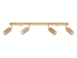 Best Sollux Lighting Lámparas de techo Vorix escandinavo de madera - 4 fuentes luminosas 4000K - L.80 x A.20 cm - roble Marru00f3n