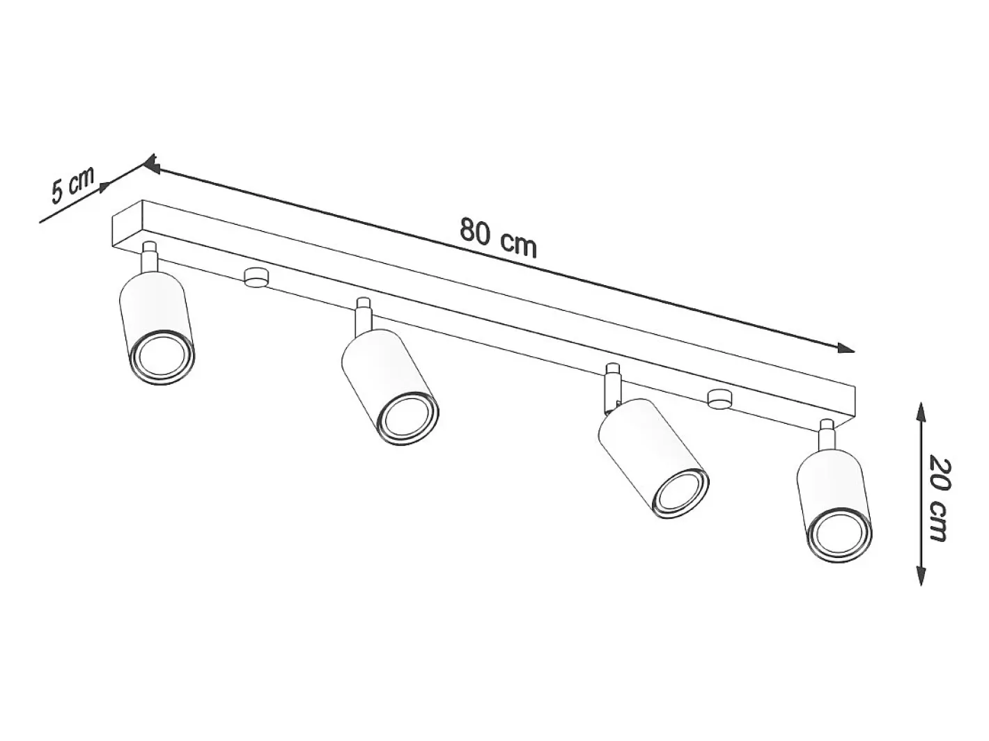Best Sollux Lighting Lámparas de techo Vorix escandinavo de madera - 4 fuentes luminosas 4000K - L.80 x A.20 cm - roble Marru00f3n