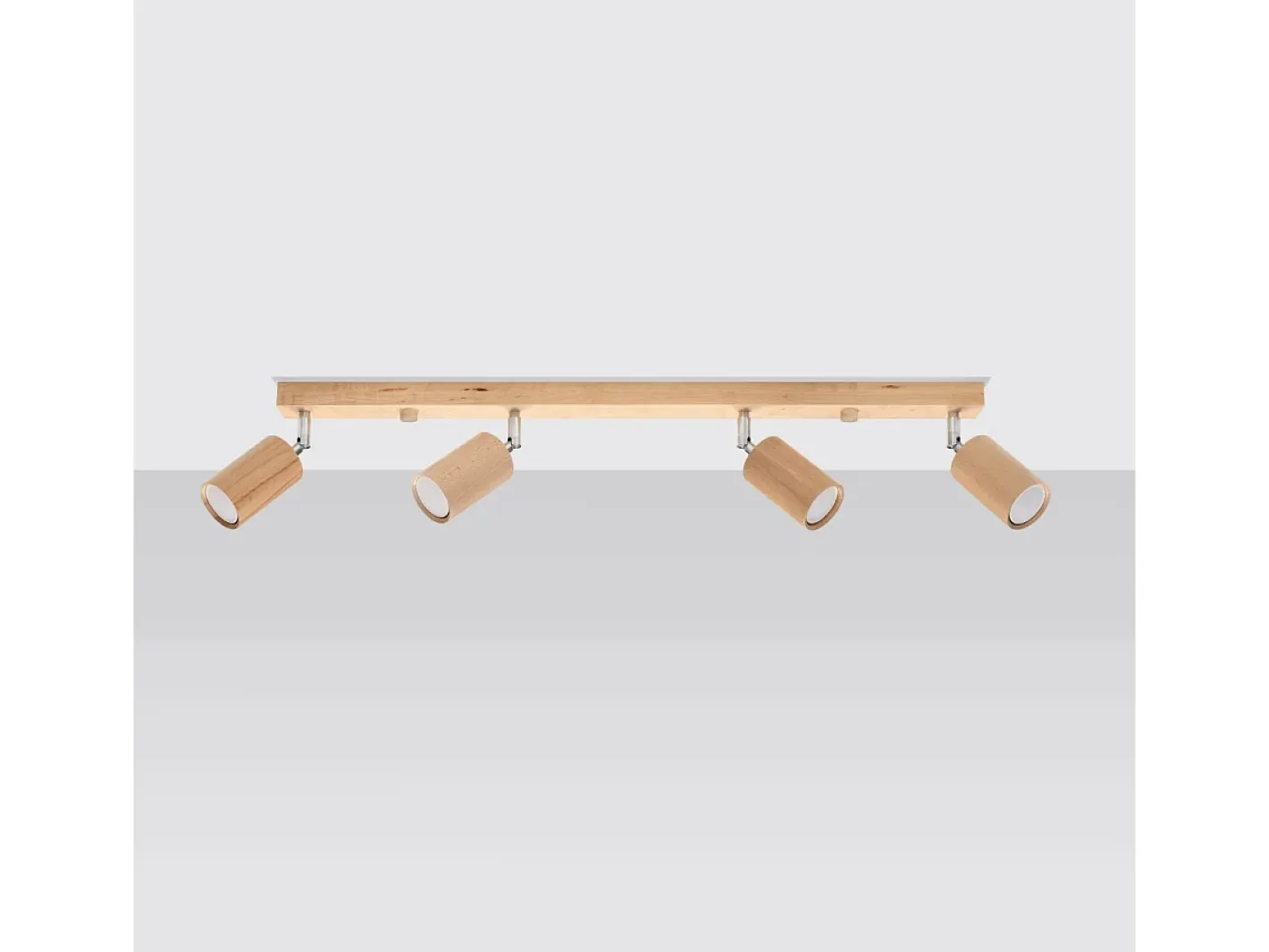 Sollux Lighting Plafón-Lámparas de techo Vorix escandinavo de madera - 4 fuentes luminosas 3000K - L.80 x A.20 cm - roble Marru00f3n