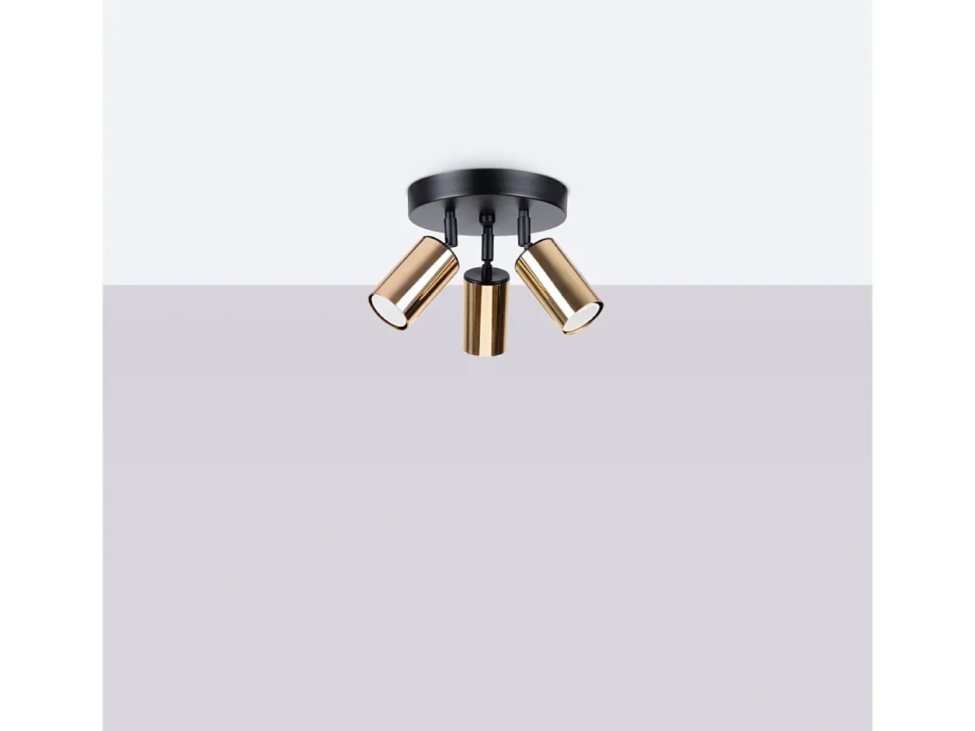 Sollux Lighting Plafón-Lámparas De Techo Winx Moderno De Acero - 3 Fuentes Luminosas - L.19,5 X A.20 Cm - Oro Negro