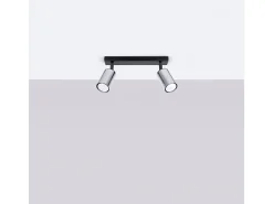 Sollux Lighting Lámpara Suspendida-Lámparas De Techo Winx Moderno De Acero - 2 Fuentes Luminosas - L.30 X A.18,5 Cm - /Cromo Negro