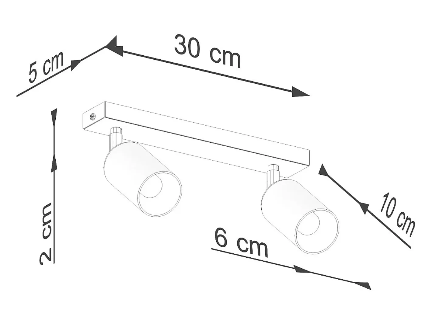 Sollux Lighting Lámpara Suspendida-Lámparas De Techo Winx Moderno De Acero - 2 Fuentes Luminosas - L.30 X A.18,5 Cm - /Cromo Negro