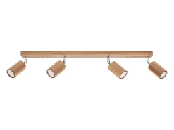 Sollux Lighting Lámparas de techo Xenor escandinavo de madera - 4 fuentes luminosas 3000K - L.80 x A.20 cm - roble Marru00f3n Discount