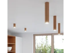 Sollux Lighting Plafón-Lámparas de techo Xenor escandinavo de madera - 2 fuentes luminosas 3000K - L.30 x A.20 cm - roble Marru00f3n