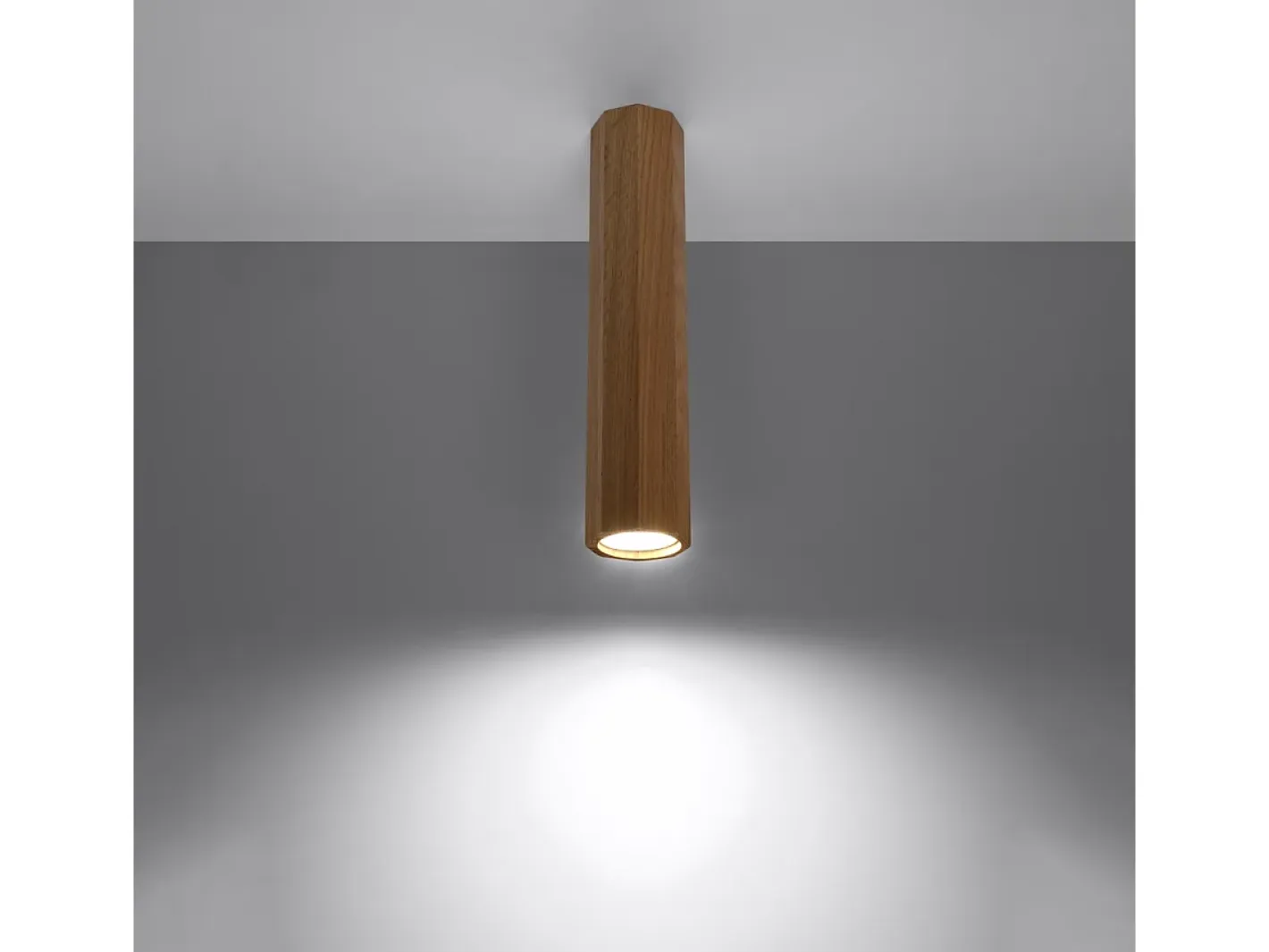Sollux Lighting Plafón-Lámparas de techo Xenor escandinavo de madera - 1 fuentes luminosas 4000K - L.6 x A.30 cm - roble Marru00f3n