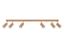 Best Sollux Lighting Lámparas de techo Xenor escandinavo de madera - 6 fuentes luminosas 3000K - L.120 x A.20 cm - roble Marru00f3n
