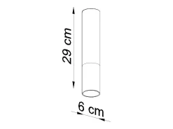 Best Sollux Lighting Lámparas de techo Zarpex moderno de acero - 1 fuentes luminosas 4000K - L.6 x A.29 cm - /cobre Negro