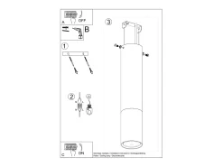 Best Sollux Lighting Lámparas de techo Zarpex moderno de acero - 1 fuentes luminosas 4000K - L.6 x A.29 cm - /cobre Negro