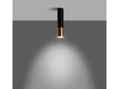 Best Sollux Lighting Lámparas de techo Zarpex moderno de acero - 1 fuentes luminosas 4000K - L.6 x A.29 cm - /cobre Negro