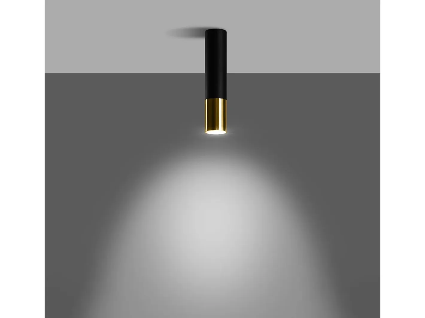 Sollux Lighting Lámparas de techo Zarpex moderno de acero - 1 fuentes luminosas 4000K - L.6 x A.29 cm - oro Negro Sale