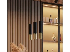 Sollux Lighting Lámparas de techo Zarpex moderno de acero - 1 fuentes luminosas 4000K - L.6 x A.29 cm - oro Negro Sale