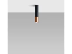 Sollux Lighting Plafón-Lámparas de techo Zarpex moderno de acero - 1 fuentes luminosas 3000K - L.6 x A.29 cm - /cobre Negro