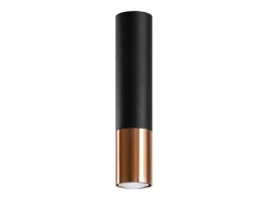 Sollux Lighting Plafón-Lámparas de techo Zarpex moderno de acero - 1 fuentes luminosas 3000K - L.6 x A.29 cm - /cobre Negro