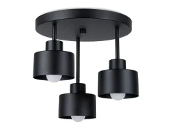 Hot Sollux Lighting Lámparas de techo Zavros moderno de acero - 3 fuentes luminosas 4000K - L.32 x A.29 cm - Negro