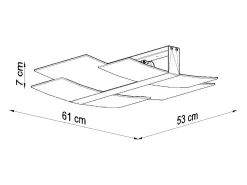 Sollux Lighting Lámparas de techo Zelora moderno de acero/vidrio - 3 fuentes luminosas 3000K - L.61 x A.7 cm - Blanco Best