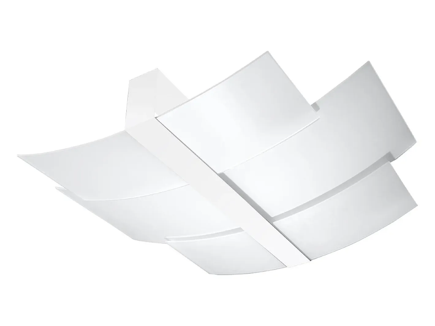 New Sollux Lighting Lámparas de techo Zelora moderno de acero/vidrio - 3 fuentes luminosas 4000K - L.61 x A.7 cm - Blanco
