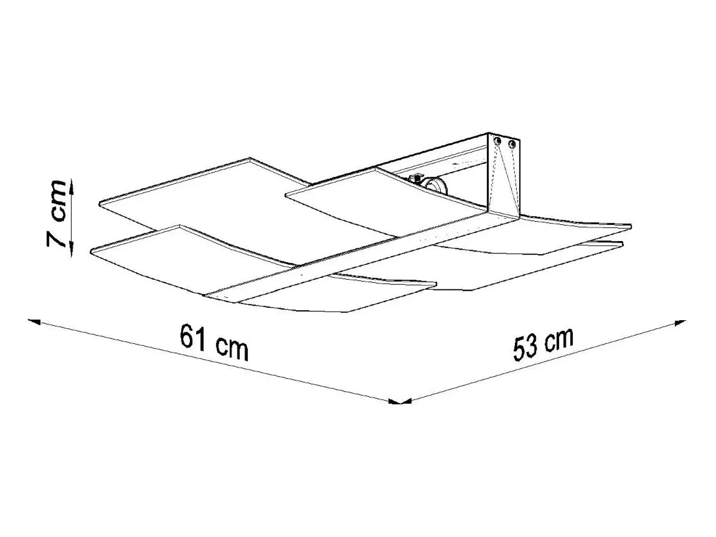 New Sollux Lighting Lámparas de techo Zelora moderno de acero/vidrio - 3 fuentes luminosas 4000K - L.61 x A.7 cm - Blanco