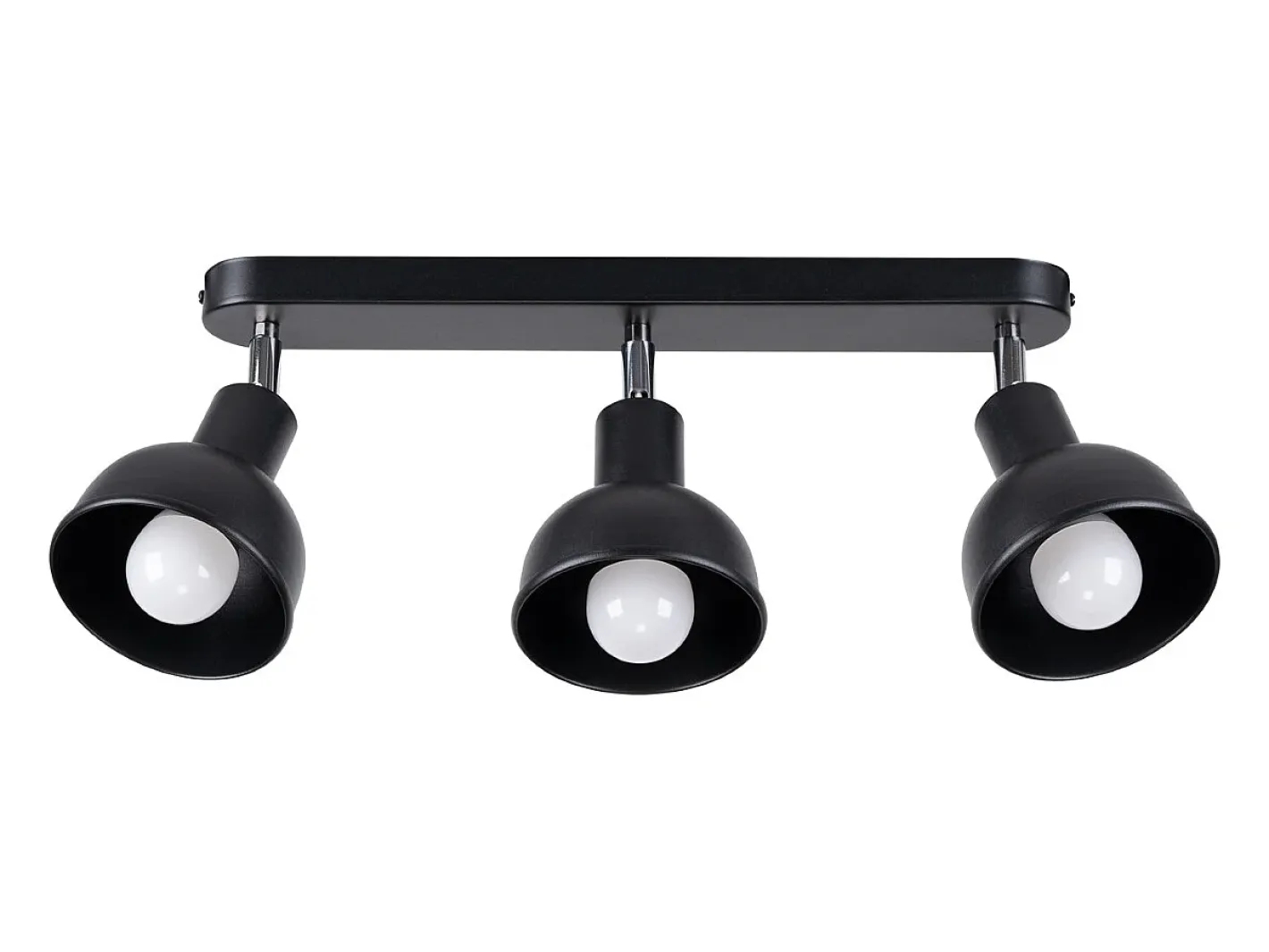 Sollux Lighting Lámparas de techo Zenda desván de acero - 3 fuentes luminosas 4000K - L.59 x A.18,5 cm - Negro New