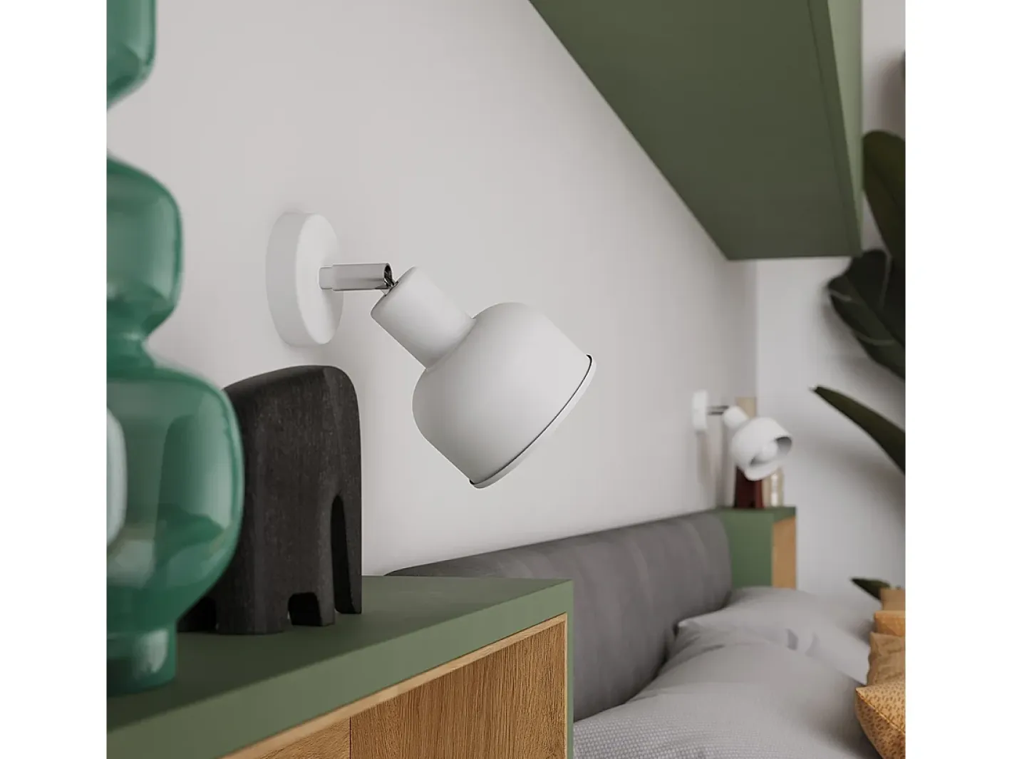 Sollux Lighting Lámparas de techo Zenda desván de acero - 2 fuentes luminosas 3000K - L.47 x A.18,5 cm - Blanco Outlet
