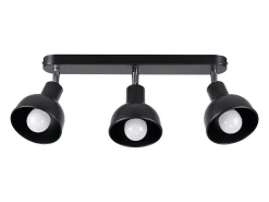 Sollux Lighting Plafón-Lámparas de techo Zenda desván de acero - 3 fuentes luminosas 3000K - L.59 x A.18,5 cm - Negro