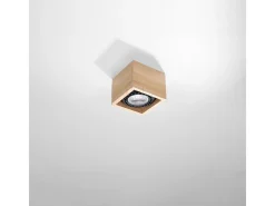 Sollux Lighting Lámparas de techo Zentra escandinavo de madera - 1 fuentes luminosas 3000K - L.14 x A.10 cm - madera natural Color natural claro