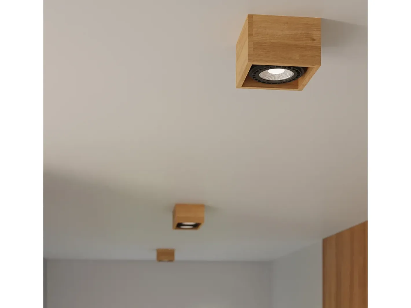 Sollux Lighting Lámparas de techo Zentra escandinavo de madera - 1 fuentes luminosas 3000K - L.14 x A.10 cm - madera natural Color natural claro