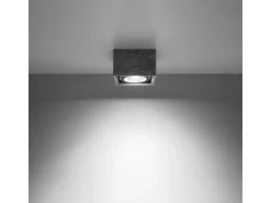 Sollux Lighting Plafón-Lámparas de techo Zentra industrial de concreto - 1 fuentes luminosas 4000K - L.14 x A.9 cm - Gris