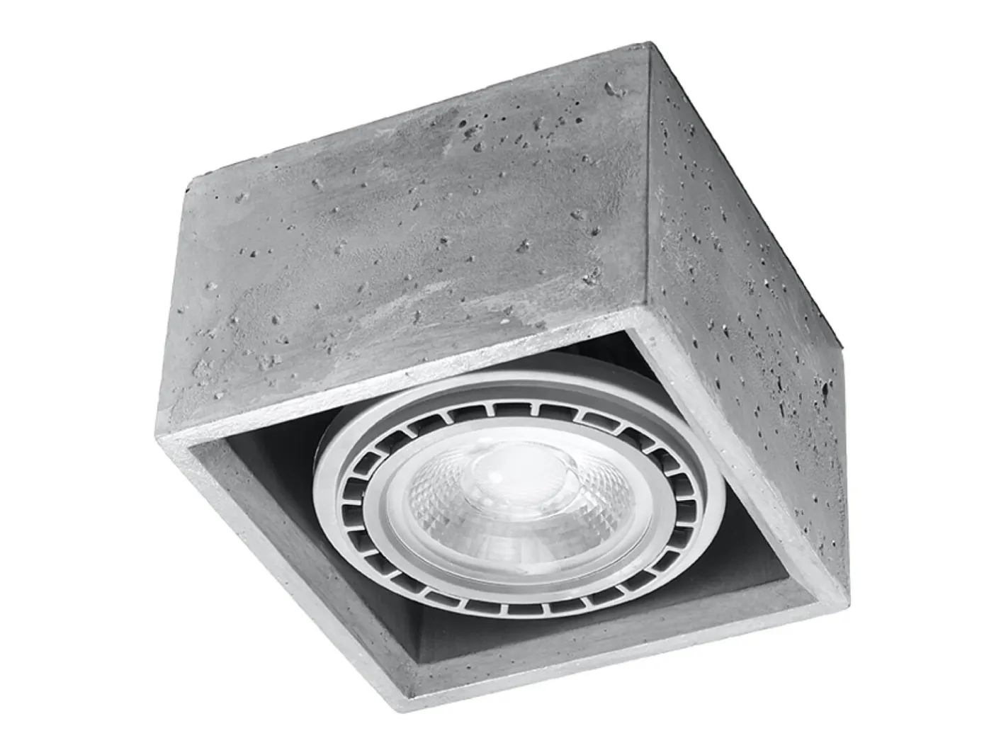 Sollux Lighting Plafón-Lámparas de techo Zentra industrial de concreto - 1 fuentes luminosas 4000K - L.14 x A.9 cm - Gris